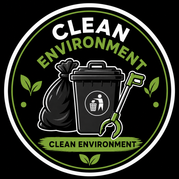 Clean environment trash can sticker